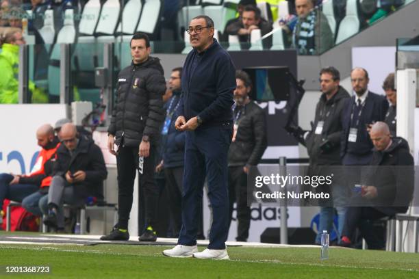 Maurizio Sarri, head coach of Juventus FC, during the Serie A football match between Juventus FC and Brescia Calcio at Allianz Stadium on February...