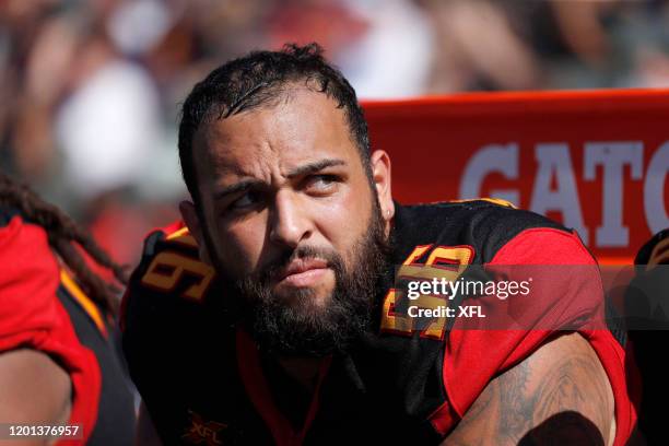 Nico Siragusa of the LA Wildcats looks on during the game against the Dallas Renegades at Dignity Health Sports Park on February 16, 2020 in Carson,...