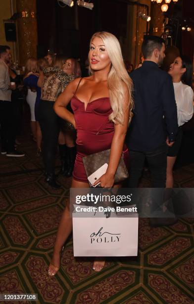 Eve Gale attends the Ethical Designer Showcase featuring Oh Polly during London Fashion Week February 2020 at The Royal Horseguards on February 16,...