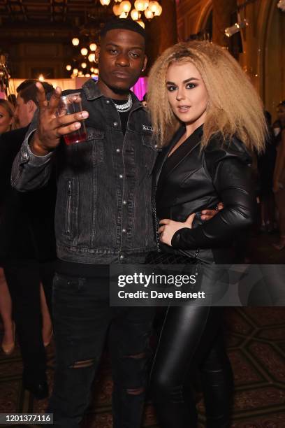 Jay1 and Tallia Storm attend the Ethical Designer Showcase featuring Oh Polly during London Fashion Week February 2020 at The Royal Horseguards on...