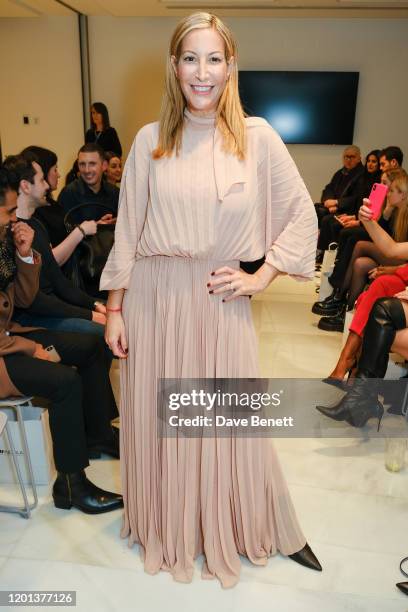 Laura Pradelska attends the Kolchagov Barba show during London Fashion Week February 2020 at Melia White House Hotel on February 16, 2020 in London,...