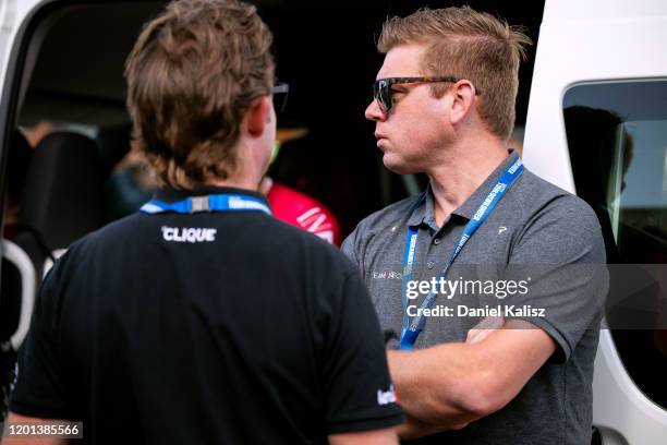 Start / Brett Lancaster of Great Britain Sports director of Team INEOS / during the 22nd Santos Tour Down Under 2020, Stage 3 a 131km stage from...