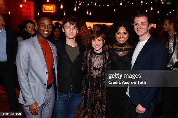 Zachary S. Williams, Wyatt Oleff, Sophia Lillis, Sofia Bryant and Richard Ellis attend the after party for the premiere of United Artists "Gretel &...