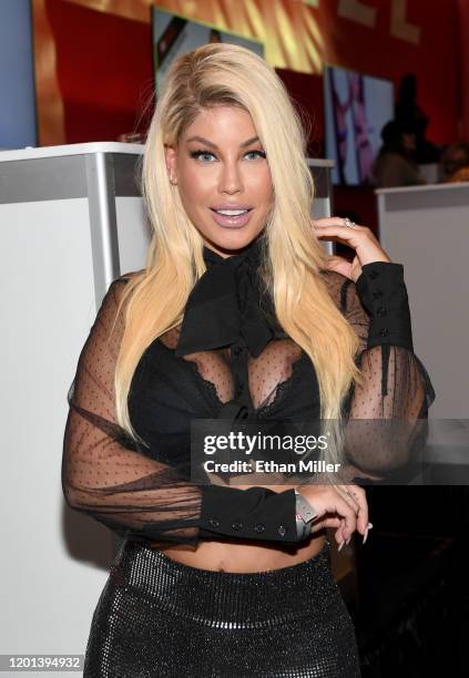 Adult film actress Bridgette B poses at the Evil Angel booth at the 2020 AVN Adult Entertainment Expo at the Hard Rock Hotel & Casino on January 22,...