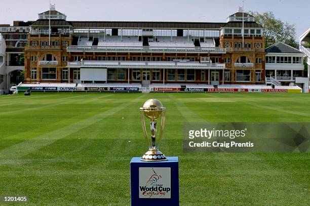 The Cricket World Cup trophy on display at Lords in London. \ Mandatory Credit: Craig Prentis /Allsport