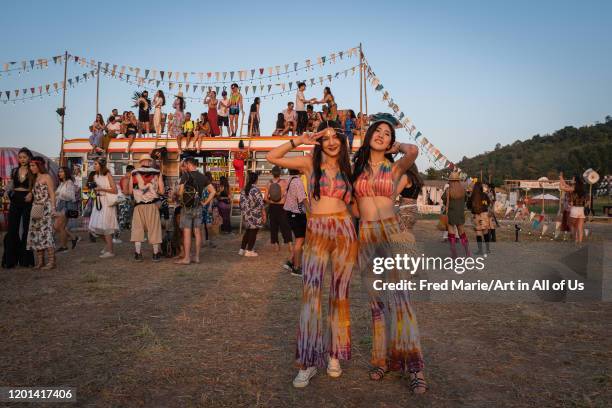 People during wonderfruit 2019 festival, asian burning man on December 15, 2019 in Pattaya, Thailand.