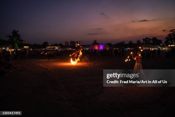 People during wonderfruit 2019 festival, asian burning man on December 15, 2019 in Pattaya, Thailand.