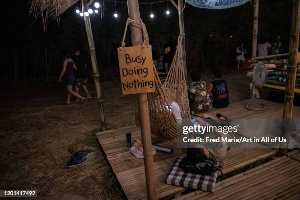 People during wonderfruit 2019 festival, asian burning man on December 15, 2019 in Pattaya, Thailand.