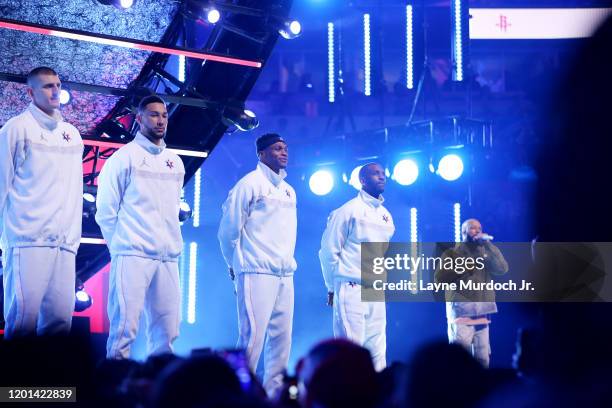 Russell Westbrook of Team Lebron is introduced during the 69th NBA All-Star Game as part of 2020 NBA All-Star Weekend on February 16, 2020 at United...