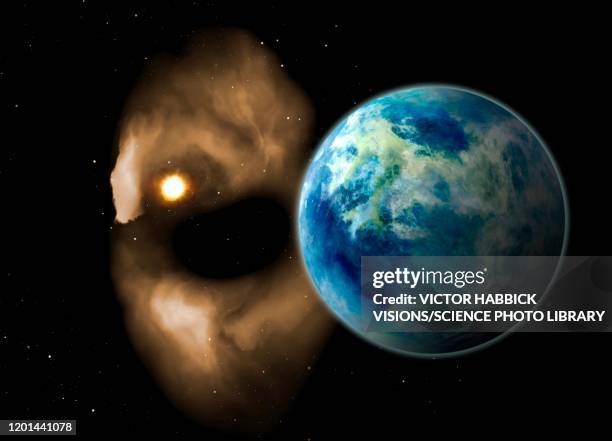kelper 452b, illustration - extrasolar planet stock illustrations