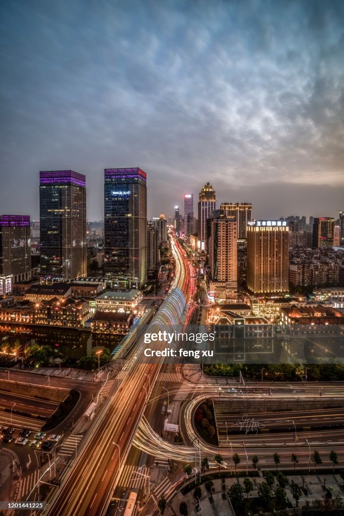 Wuhan han street at dusk