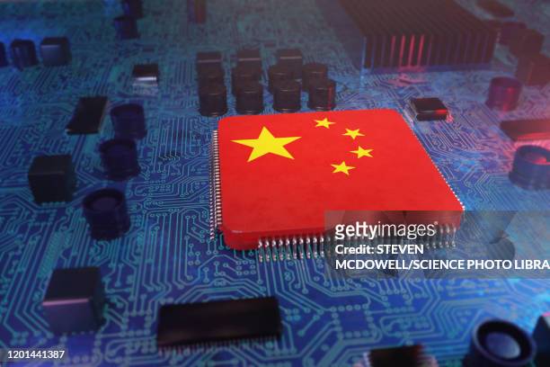 chinese hacking, conceptual illustration - technology stock illustrations