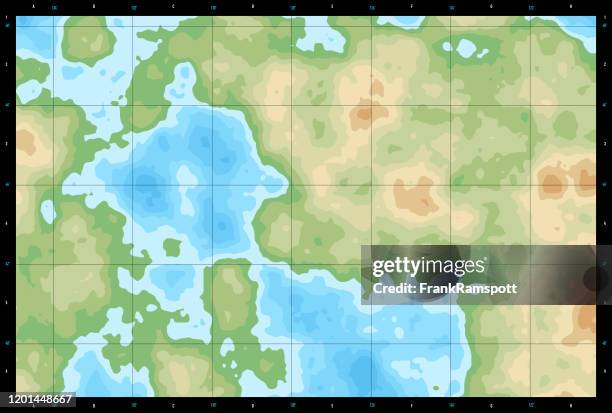 natürliche farbe generische topographische karte 650 - latitude longitude stock-grafiken, -clipart, -cartoons und -symbole