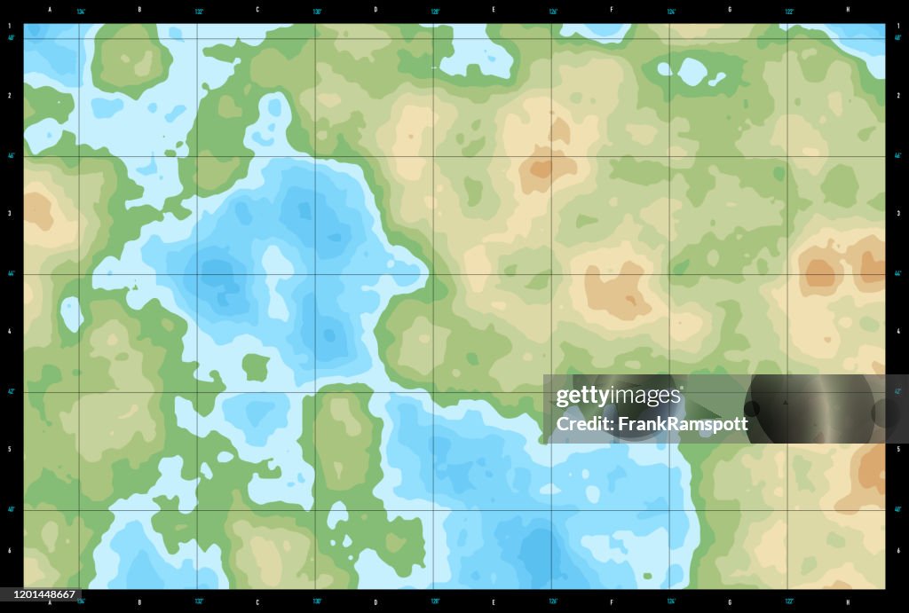 Mapa topográfico genérico de cor natural 650