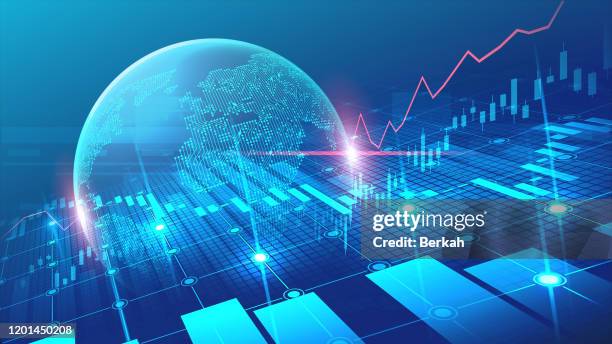 stock market or forex trading graph - globalization economy stock-fotos und bilder