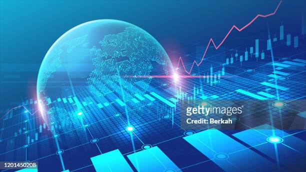 stock market or forex trading graph - globalization economy fotografías e imágenes de stock