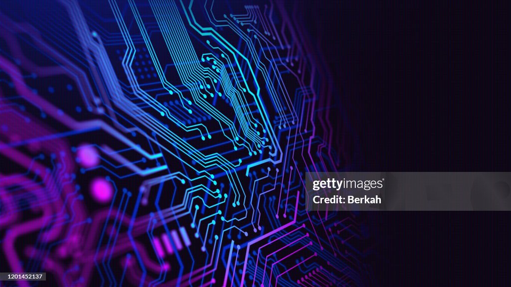 Blue and Purple technology background circuit board