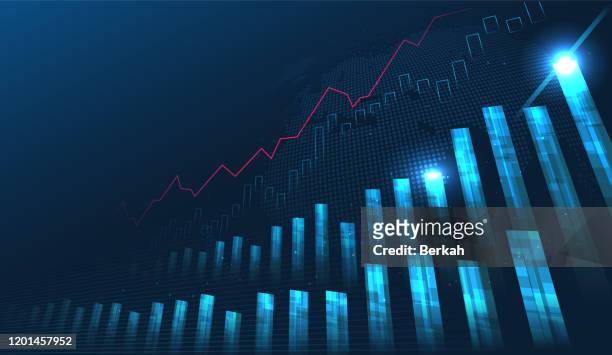 stock market or forex trading graph concept - financial graph bildbanksfoton och bilder