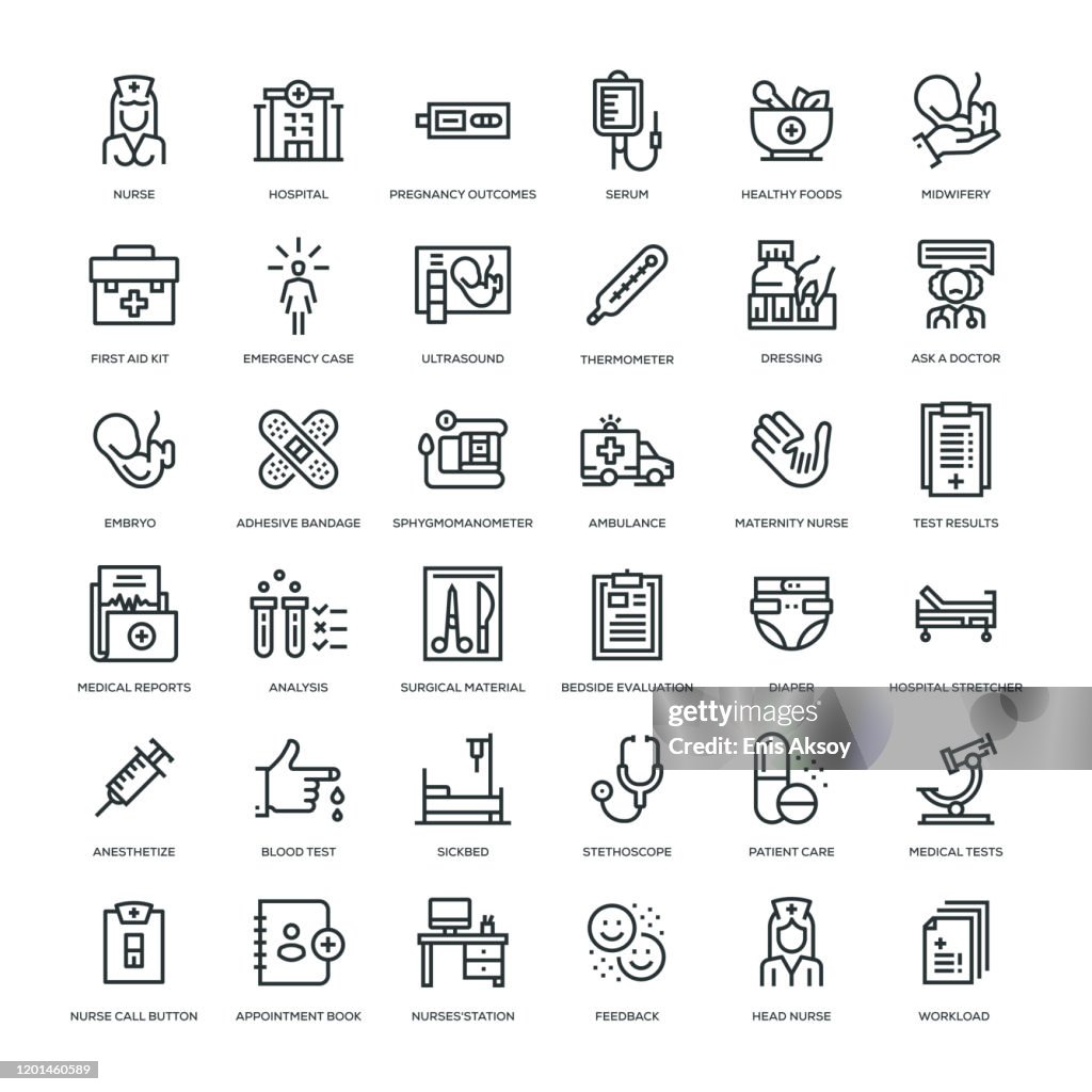 Nursing and Midwifery Icon Set