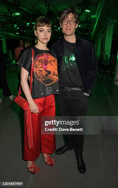 Imogen Poots and James Norton attend the Christopher Kane show during London Fashion Week February 2020 at The Mail Centre on February 17, 2020 in...