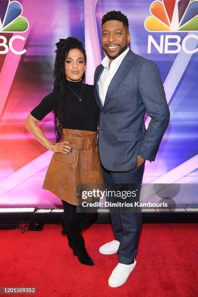 Freema Agyeman and Jocko Sims from "New Amsterdam" attend the NBC Midseason New York Press Junket at Four Seasons Hotel New York on January 23, 2020...