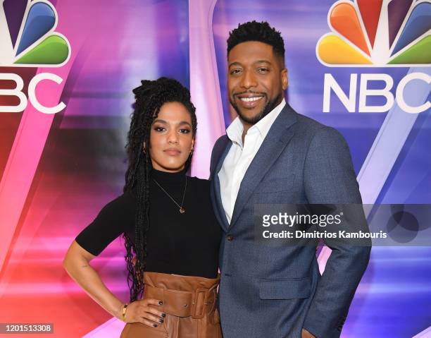 Freema Agyeman and Jocko Sims from "New Amsterdam" attend the NBC Midseason New York Press Junket at Four Seasons Hotel New York on January 23, 2020...