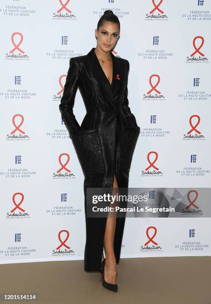 Iris Mittenaere attends Sidaction Gala Dinner 2020 At Pavillon Cambon on January 23, 2020 in Paris, France.