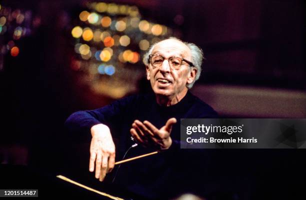 American composer and conductor Aaron Copland , New York, New York, 1978.