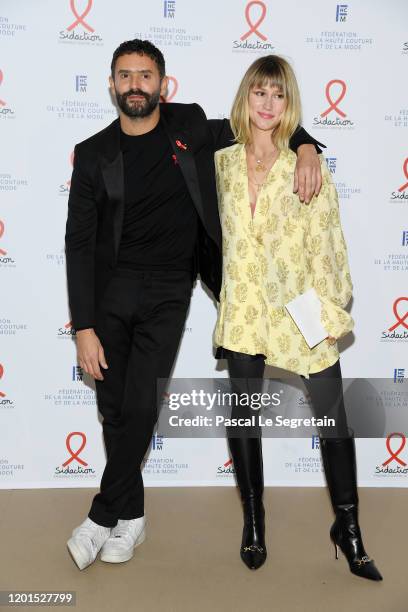 Alexandre Mattiussi and a guest attend Sidaction Gala Dinner 2020 At Pavillon Cambon on January 23, 2020 in Paris, France.