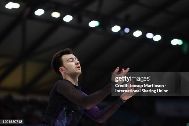 Dmitri Aliev of Russia competes in the Men's Free Skating during day 2 of the ISU European Figure Skating Championships at Steiermarkhalle on January...