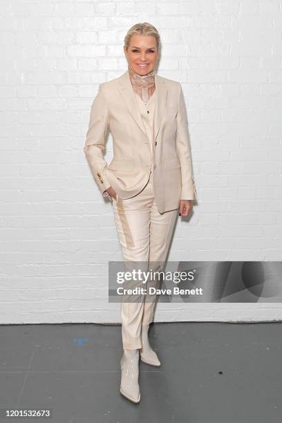 Yolanda Hadid attends the Burberry Autumn/Winter 2020 show during London Fashion Week at Kensington Olympia on February 17, 2020 in London, England.