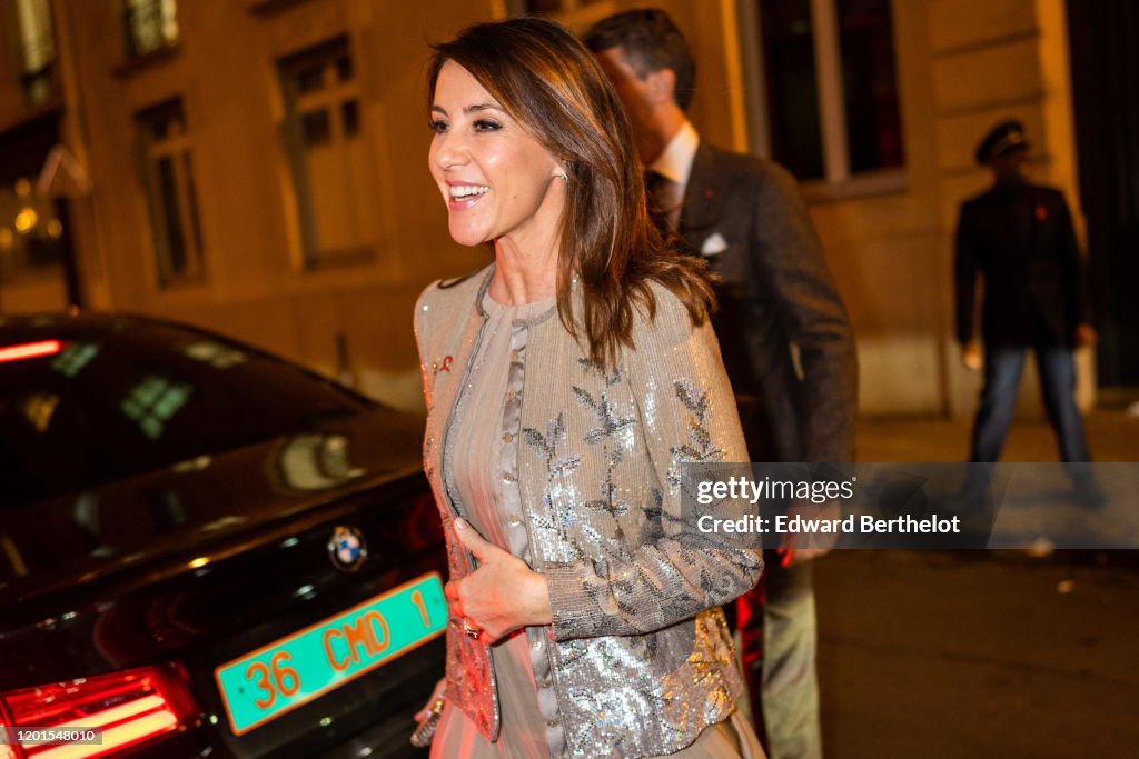 Sidaction Gala Dinner 2020 : Outside Arrivals At Pavillon Cambon In Paris