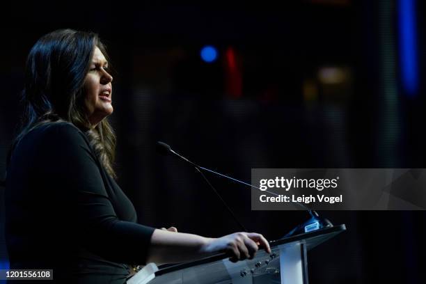 Former White House Press Secretary Sarah Huckabee Sanders speaks at Stork Ball 2020 at the Ronald Reagan Building on January 23, 2020 in Washington,...