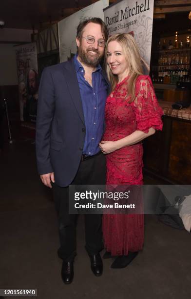 David Mitchell and Victoria Coren Mitchell attend the press night after party for "The Upstart Crow" at 100 Wardour St on February 17, 2020 in...