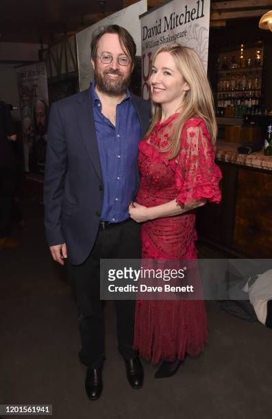 David Mitchell and Victoria Coren Mitchell attend the press night after party for "The Upstart Crow" at 100 Wardour St on February 17, 2020 in...