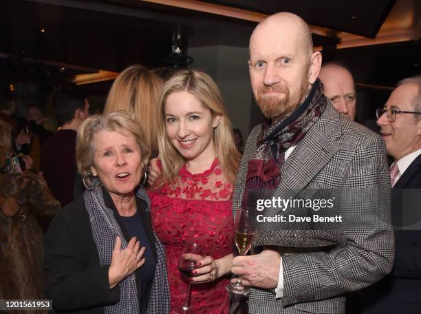 Imelda Staunton, Victoria Coren Mitchell and Sean Foley attend the press night after party for "The Upstart Crow" at 100 Wardour St on February 17,...