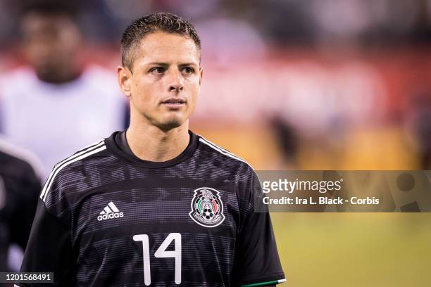 Javier Hernandez of Mexico at the start of the Friendly match between the United States Men's National Team and Mexico. The match was held at MetLife...