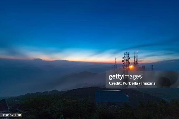 sunrise view of hambaeksan mountain, jeongseon, south korea - jeongseon hambaeksan stock pictures, royalty-free photos & images