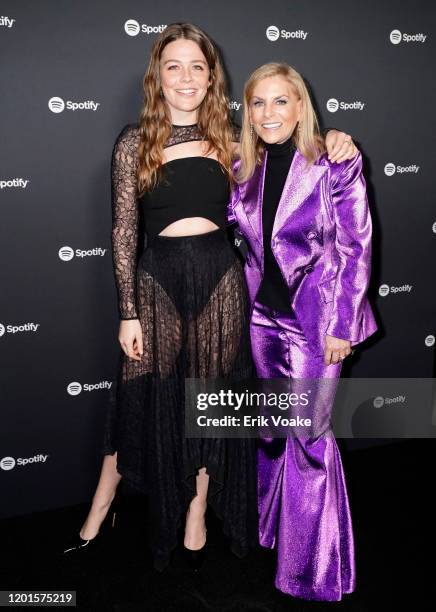 Maggie Rogers and Chief Content Officer of Spotify, Dawn Ostroff attend Spotify Hosts "Best New Artist" Party at The Lot Studios on January 23, 2020...