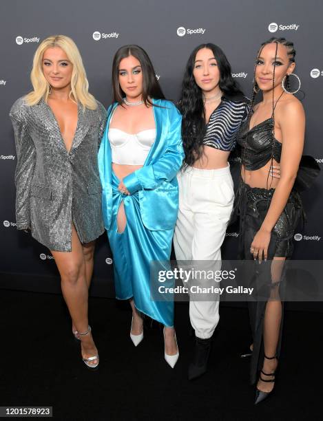 Bebe Rexha, Lauren Jauregui, Noah Cyrus, and Tinashe attend Spotify Hosts "Best New Artist" Party at The Lot Studios on January 23, 2020 in Los...