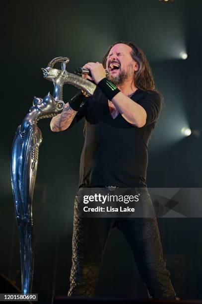 Singer Jonathan Davis of the metal band Korn performs at PPL Center on January 23, 2020 in Allentown, Pennsylvania.