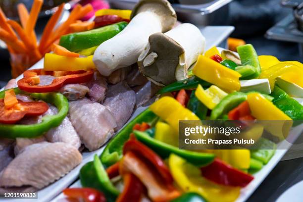 ingredients for cooking - green chili pepper stock-fotos und bilder