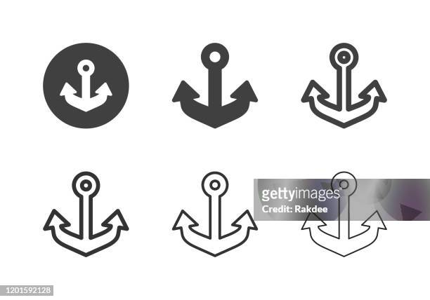 anchor icons - multi series - anchored stock illustrations