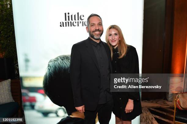 Lee Eisenberg and Emily Jane Fox attend the premiere of Apple TV+'s "Little America" afterparty on January 23, 2020 in West Hollywood, California.