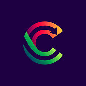 Letter C logo with arrow inside.