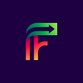 Letter F logo with arrow inside.