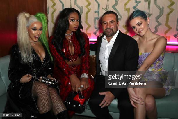 Doja Cat, Megan Thee Stallion, Kevin Weaver, and Charlotte Lawrence attend "Birds Of Prey": A Night Of Music And Mayhem In HARLEYWOODat DREAM...