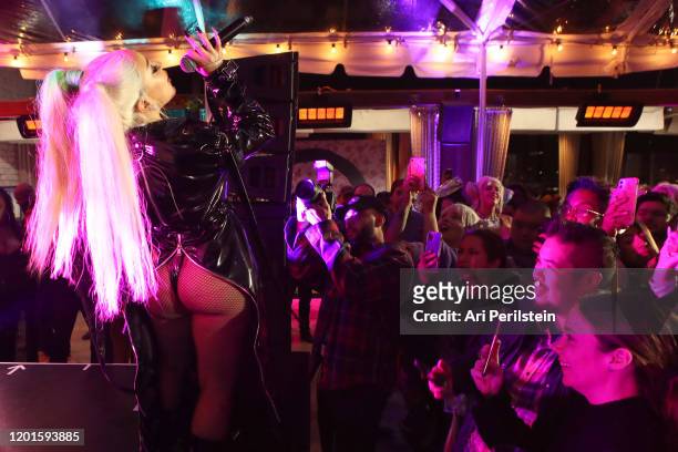 Doja Cat performs on stage at "Birds Of Prey": A Night Of Music And Mayhem In HARLEYWOODat DREAM Hollywood on January 23, 2020 in Hollywood,...