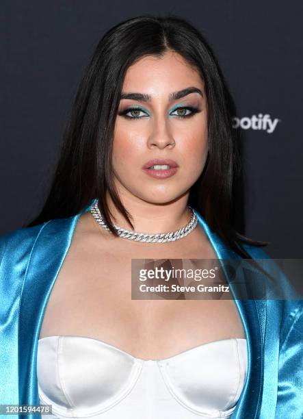 Lauren Jauregui arrives at the Spotify Best New Artist 2020 Party at The Lot Studios on January 23, 2020 in Los Angeles, California.