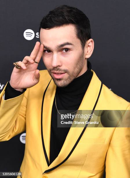 Max Schneider arrives at the Spotify Best New Artist 2020 Party at The Lot Studios on January 23, 2020 in Los Angeles, California.